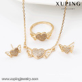 64042-teenager modeschmuck 18 karat gold engel herz diamant-schmuck-sets